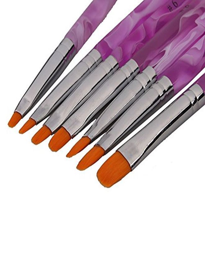 Gel Acrylic Nail Art Painting Detailing Brushes + 5 X 2 Way Marbleizing Dotting Pen Set