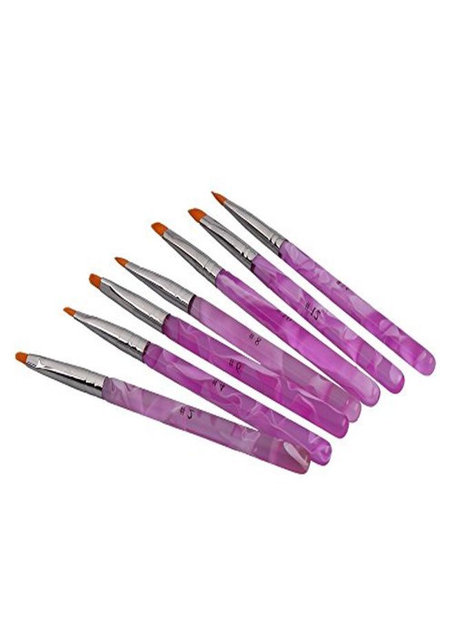 Gel Acrylic Nail Art Painting Detailing Brushes + 5 X 2 Way Marbleizing Dotting Pen Set