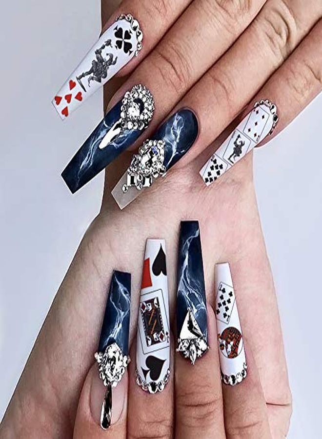 10 Sheets  Nail Art Stickers Decals Playing Card Style Nail Stickers Numbers Letter Graphics Nail Accessories For Women Girls Nail Art Diy Design Decoration