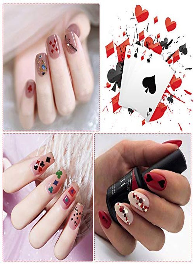 10 Sheets  Nail Art Stickers Decals Playing Card Style Nail Stickers Numbers Letter Graphics Nail Accessories For Women Girls Nail Art Diy Design Decoration