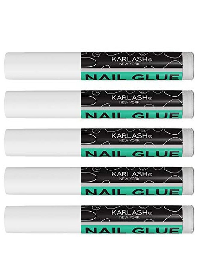 Nail Tip Glue Adhesive Bond For Acrylic Nails Tips & Fake Nail Art - 0.07 Oz For Each Glue (5 Pcs)