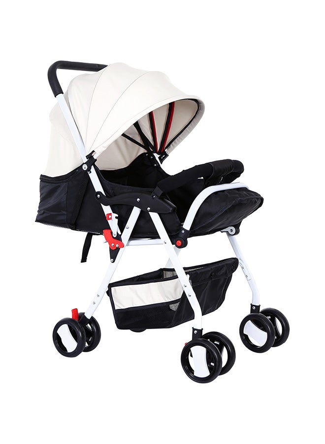 Adjustable Baby Stroller Cum Pram With Compact And Reversible Handlebar With Safety Belt, Wheels