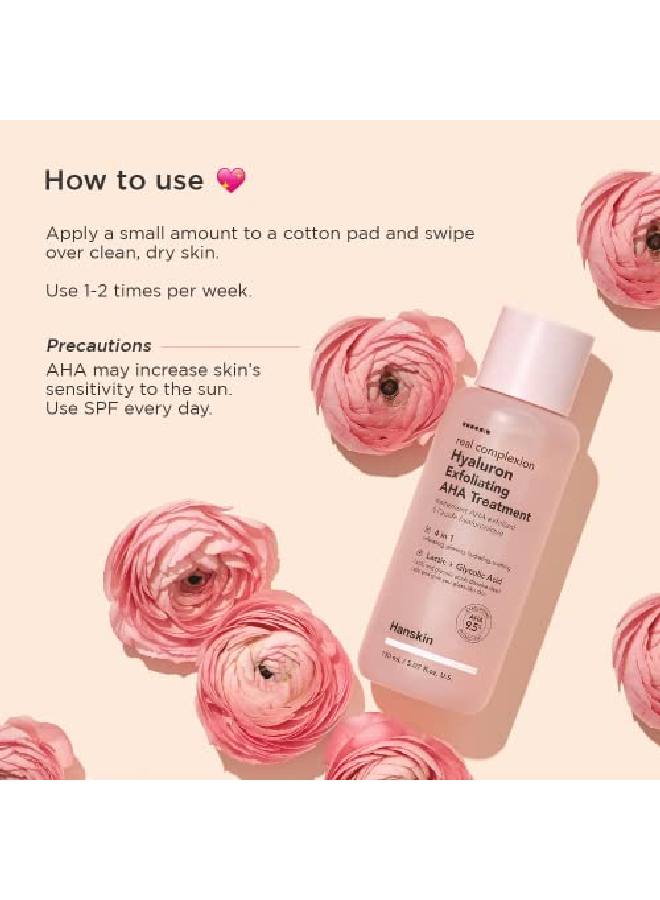 Real Complexion Hyaluron Exfoliating Aha Treatment Exfoliating Toner Hydrating Skin Booster [150Ml]