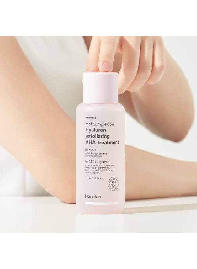 Real Complexion Hyaluron Exfoliating Aha Treatment Exfoliating Toner Hydrating Skin Booster [150Ml]