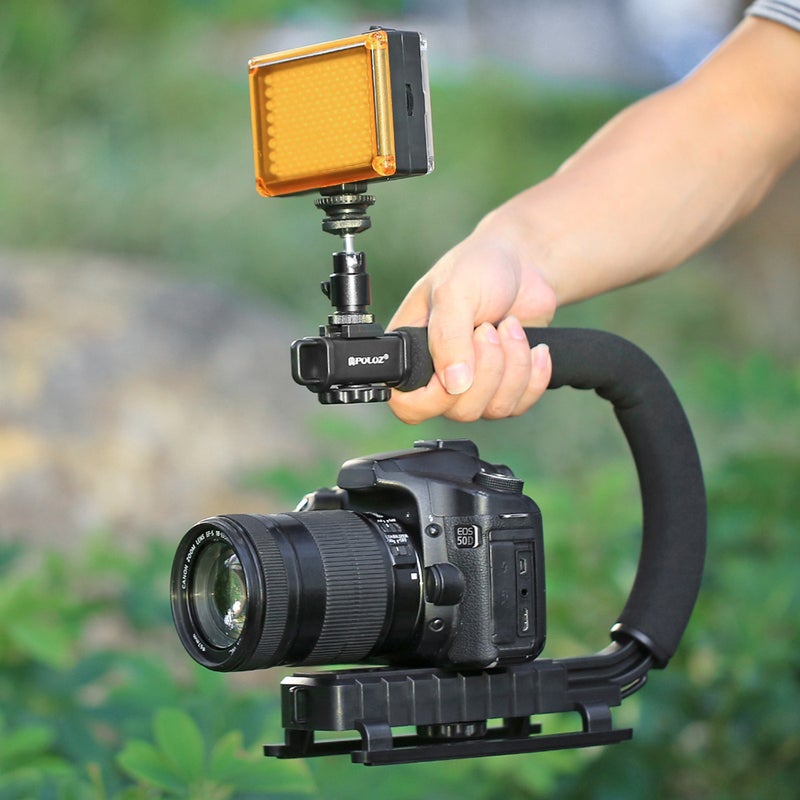 U-Shaped Camera Holder Portable Handheld DV Bracket Stabilizer Kit Black