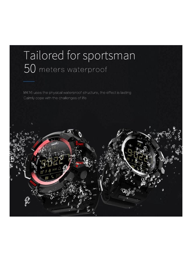 MK16 Waterproof EL Luminous Sports Bluetooth Smart Watch Red