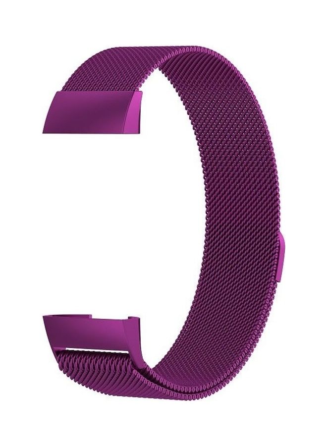 Stainless Steel Magnet Wrist Strap Watch Band Purple