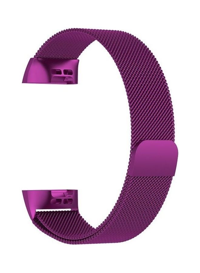 Stainless Steel Magnet Wrist Strap Watch Band Purple