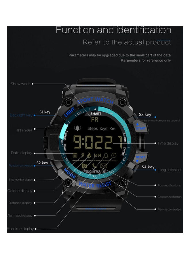 MK16 Waterproof EL Luminous Sports Bluetooth Smart Watch For Android / iOS Blue