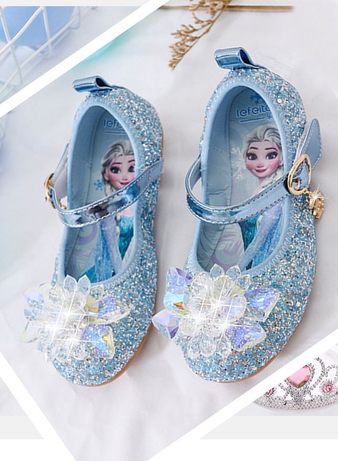 Girls Soft-soled Leather Crystal Shoes