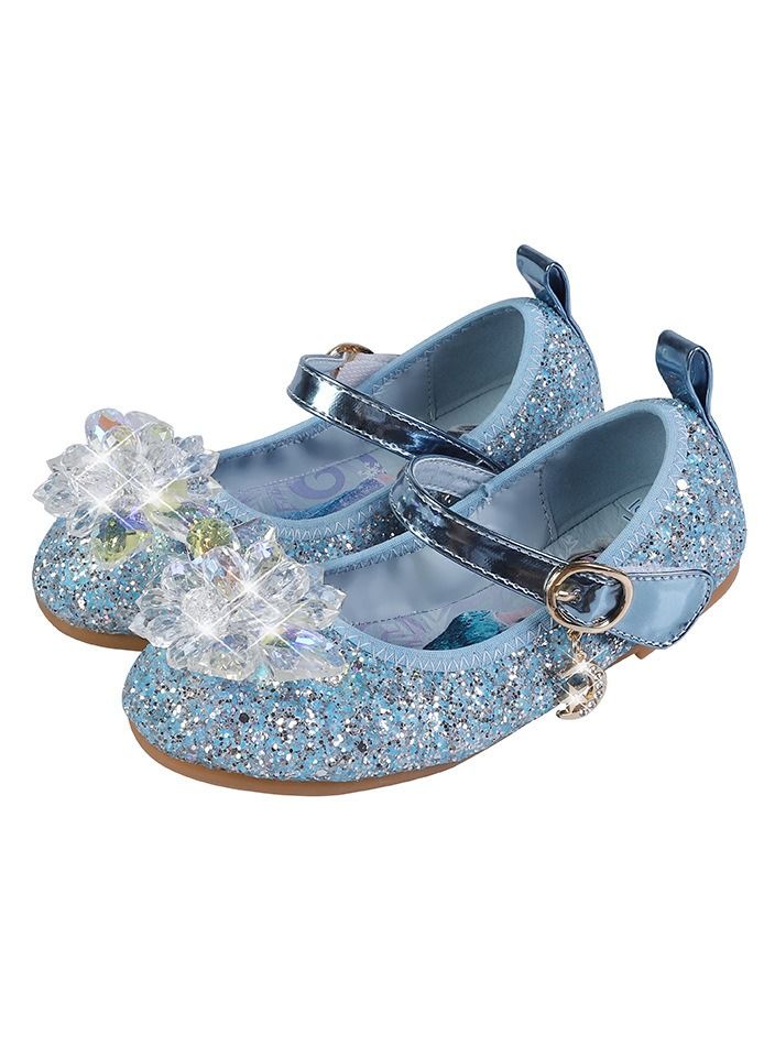 Girls Soft-soled Leather Crystal Shoes