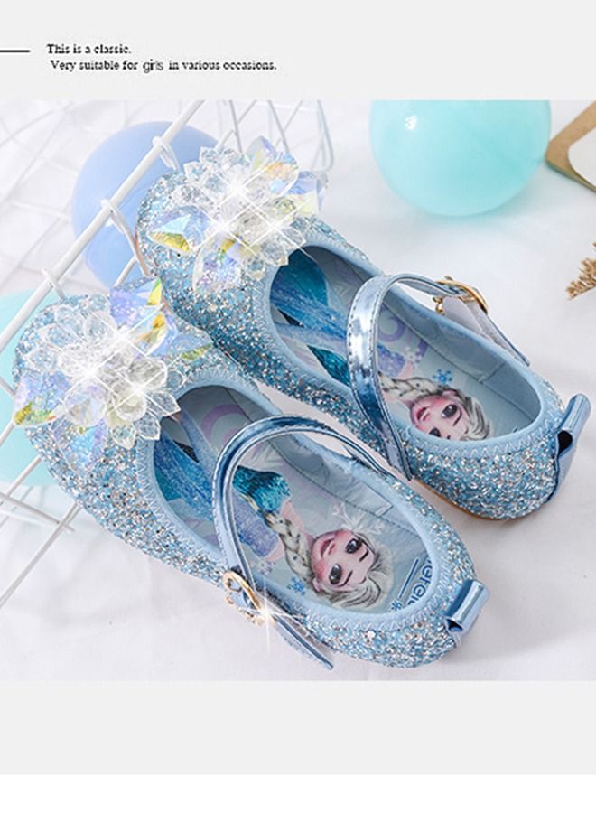 Girls Soft-soled Leather Crystal Shoes