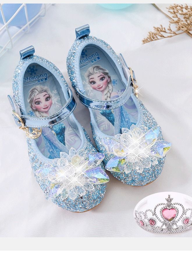 Girls Soft-soled Leather Crystal Shoes