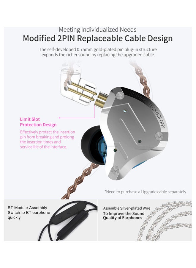 Hybrid Technology Earphone without Mic Black