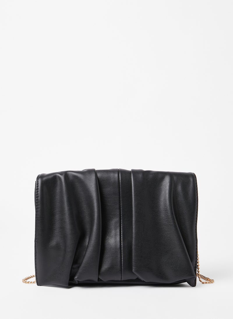 Faux Leather Clutch Black