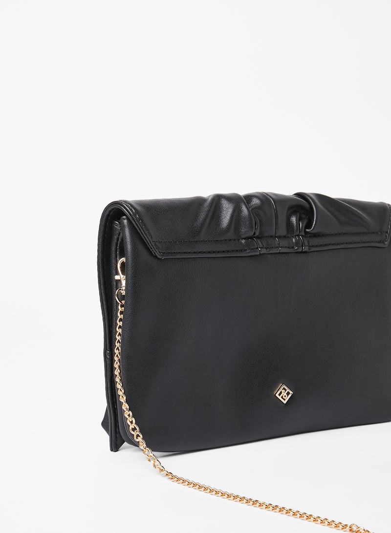 Faux Leather Clutch Black