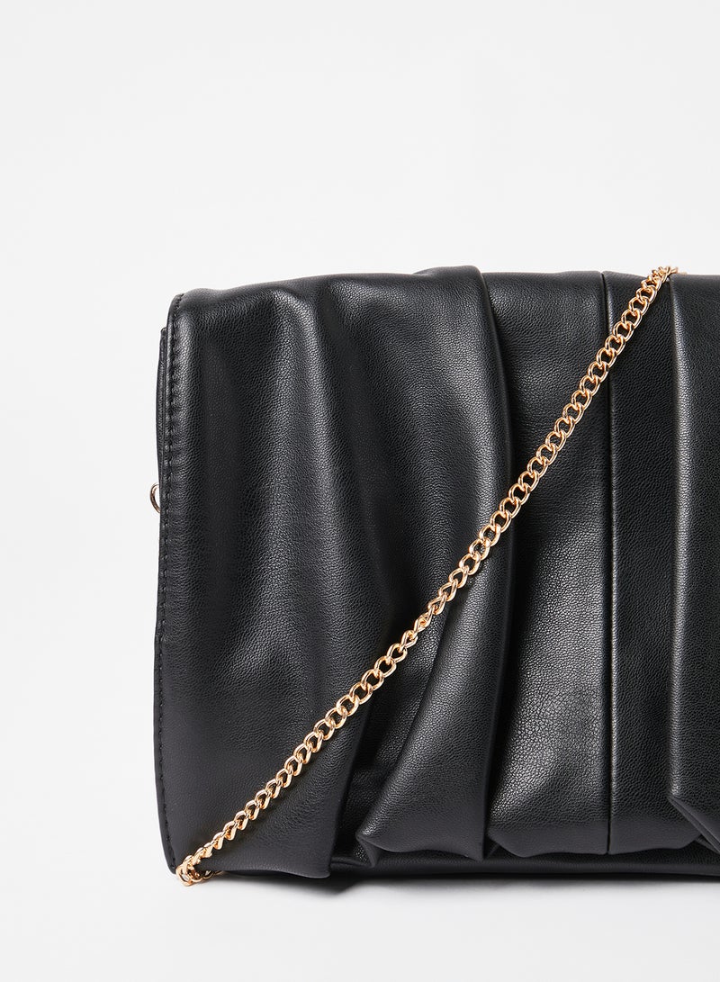 Faux Leather Clutch Black