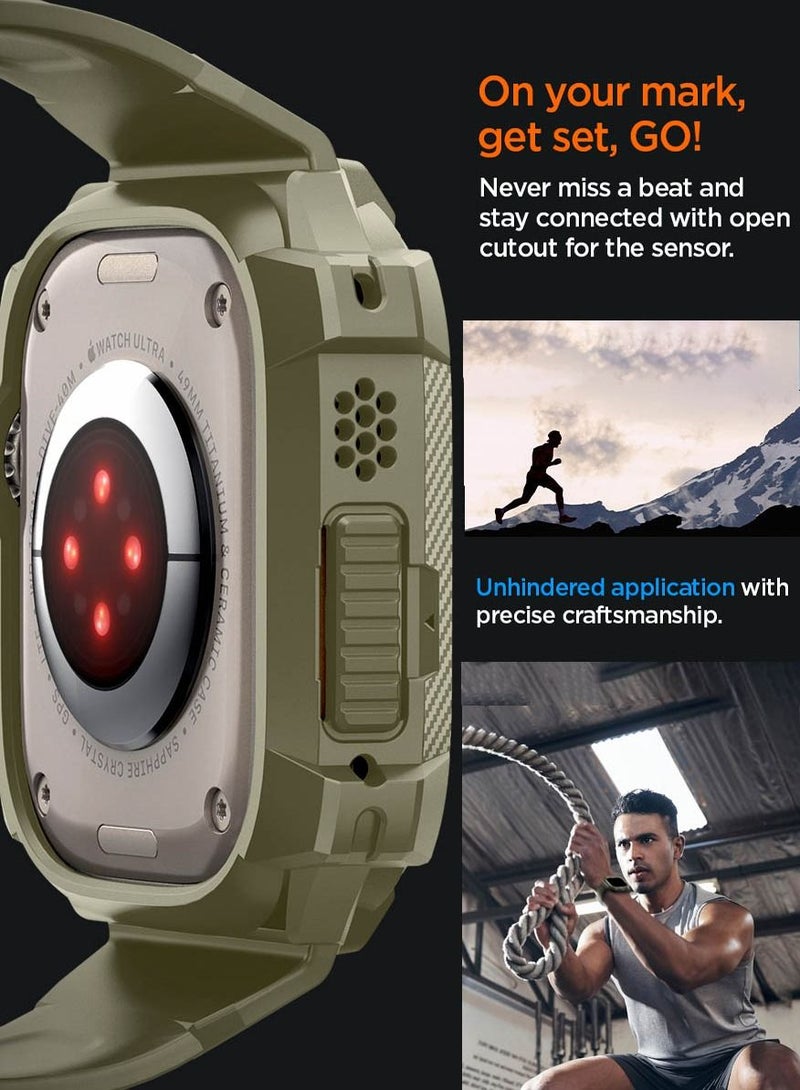 Rugged Armor Pro for Apple Watch Ultra 49mm Case Cover with Band - Vintage Khaki