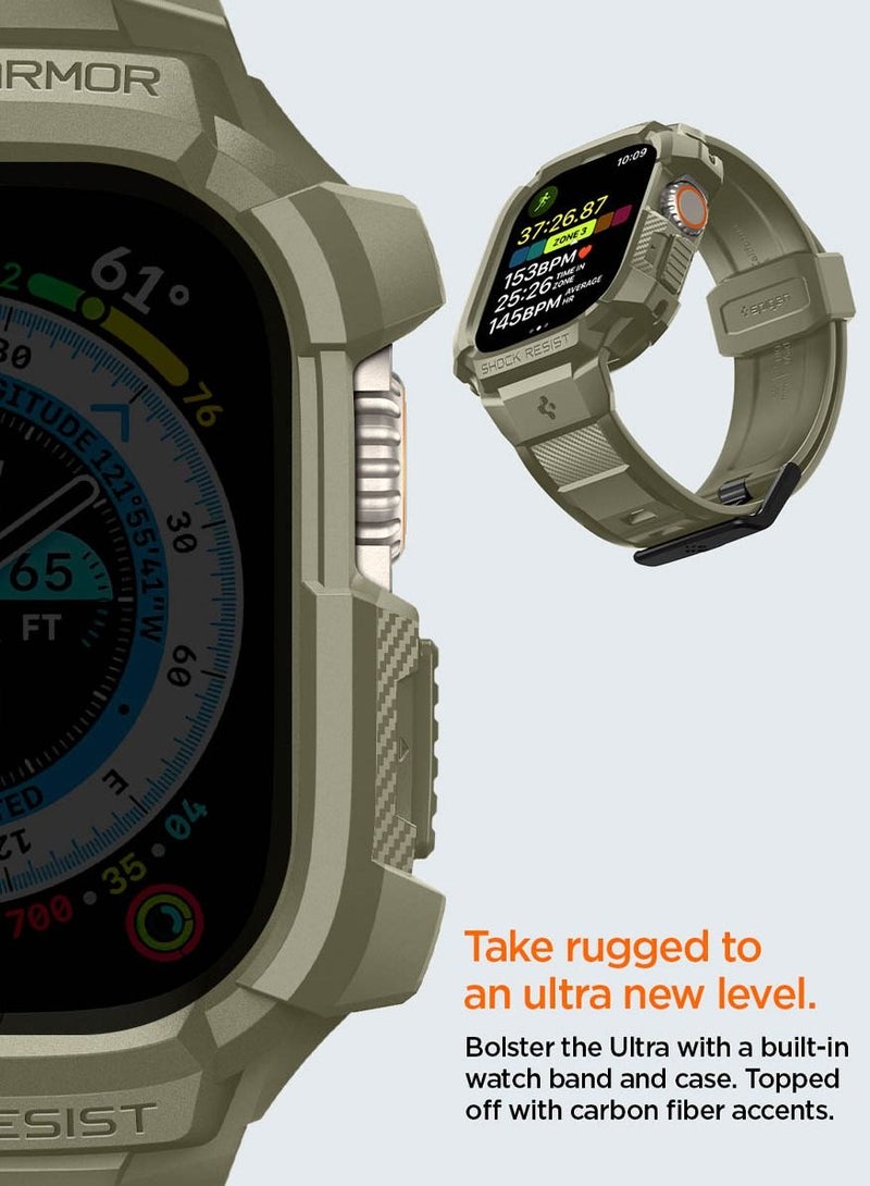 Rugged Armor Pro for Apple Watch Ultra 49mm Case Cover with Band - Vintage Khaki