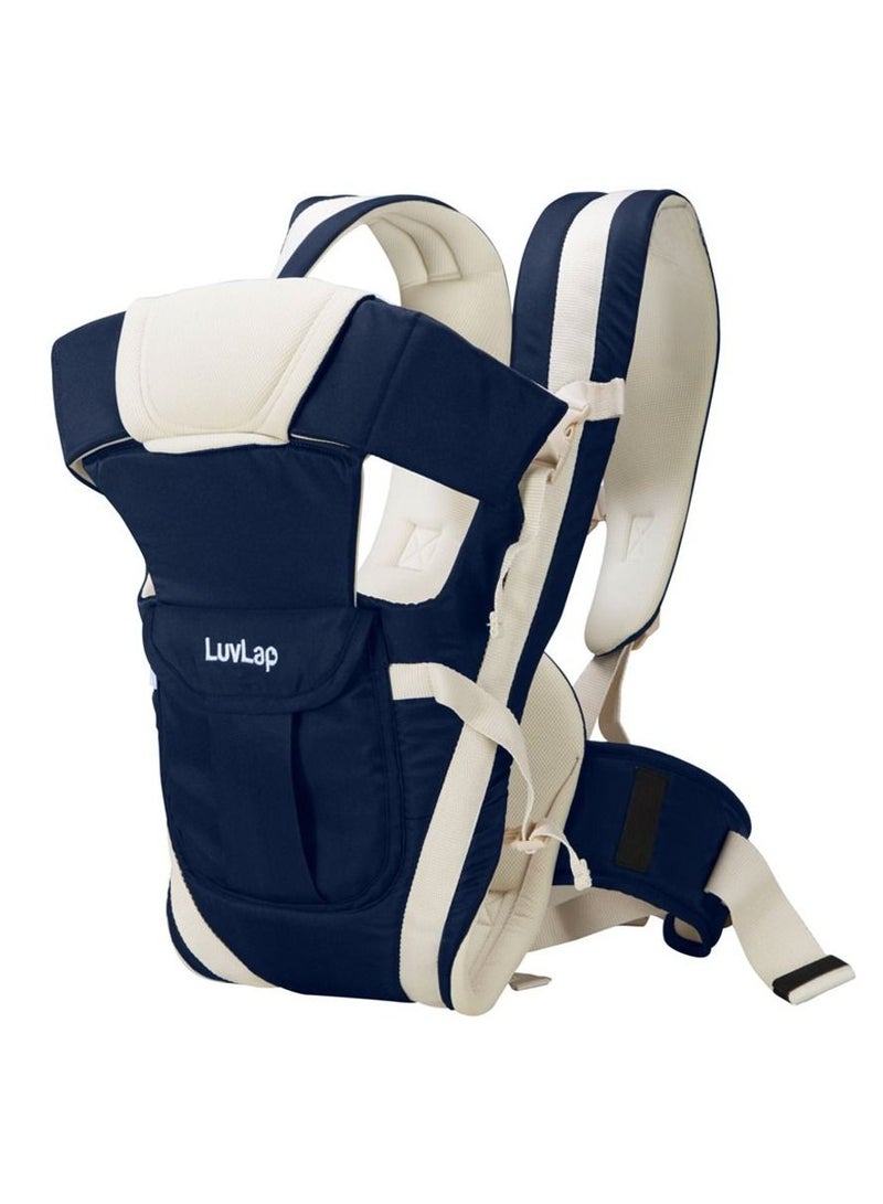 Elegant Baby Carrier with 4 carry positions Baby carrier for 4 to 24 months baby Adjustable New born to Toddler Carrier with cushioned leg support Max weight Up to 15 Kgs Navy Blue