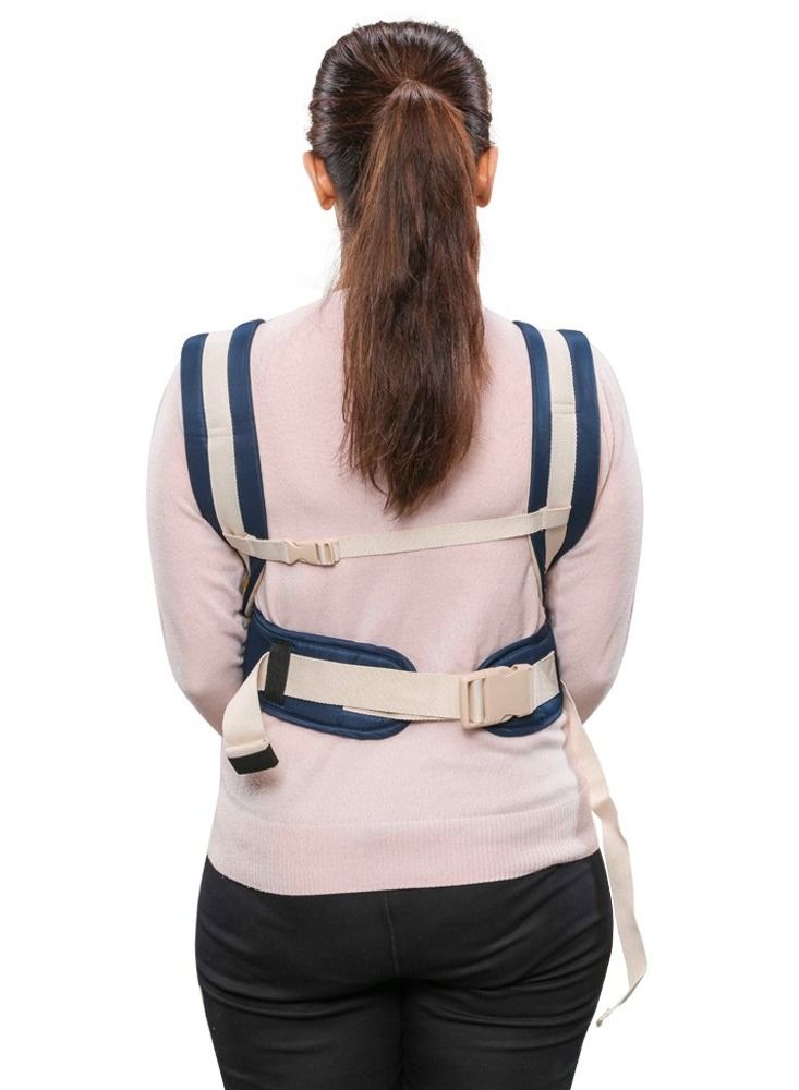 Elegant Baby Carrier with 4 carry positions Baby carrier for 4 to 24 months baby Adjustable New born to Toddler Carrier with cushioned leg support Max weight Up to 15 Kgs Navy Blue