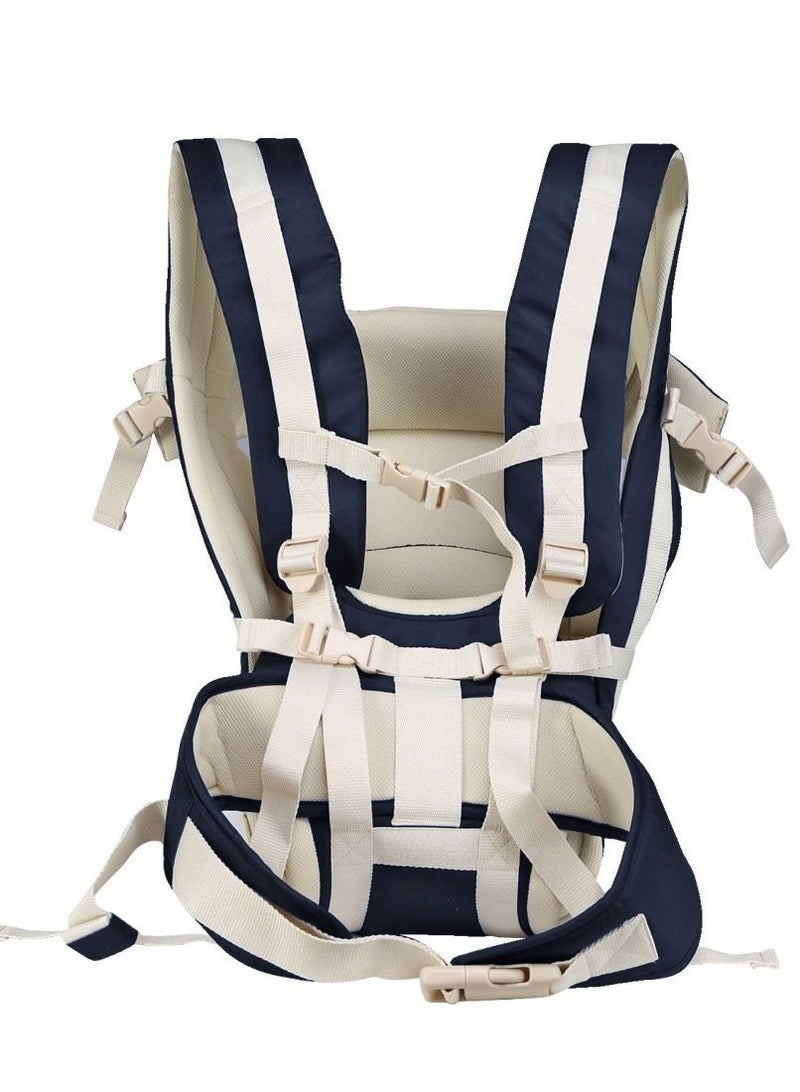 Elegant Baby Carrier with 4 carry positions Baby carrier for 4 to 24 months baby Adjustable New born to Toddler Carrier with cushioned leg support Max weight Up to 15 Kgs Navy Blue