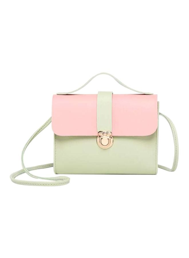 Retro Style Crossbody Bag Green/Pink