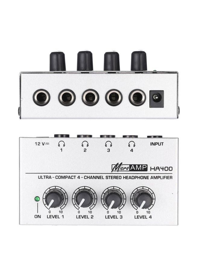 HA400 4-Channel Audio Stereo Headphone Amplifier I1909 Silver