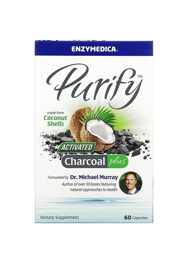 Purify Activated Coconut Charcoal Plus Dietary Supplement - 60 Capsules