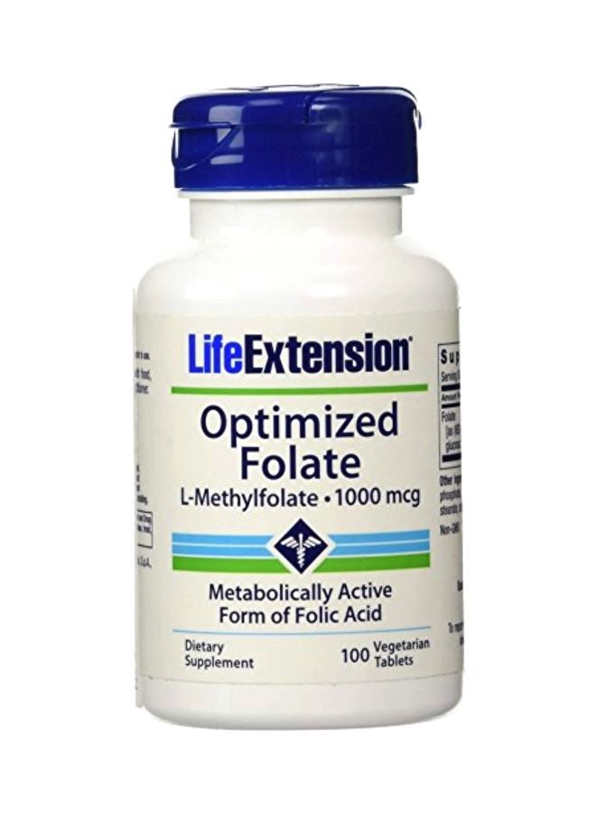 Optimized Folate 1000mcg Dietary Supplement - 100 Tablets