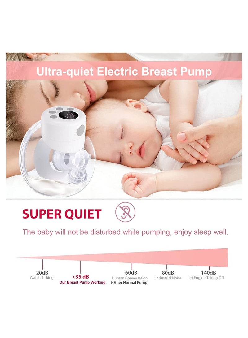 Hands-Free Electric Pump Set: 2pcs Ultra-Quiet, Pain-Free with 9 Levels & 2 Modes + 30 milk Storage Bags
