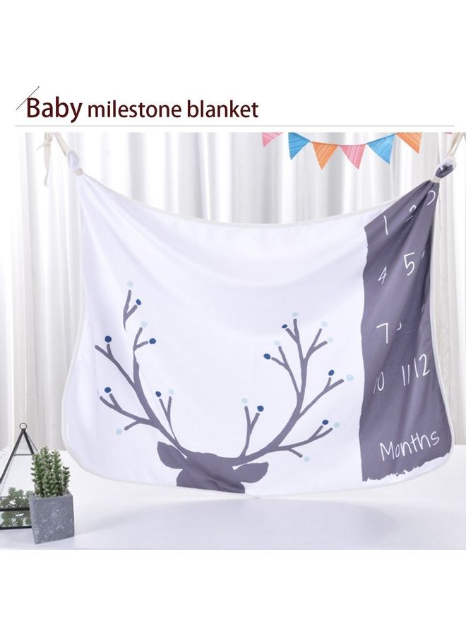 Baby Milestone Blanket flannel white 15cm