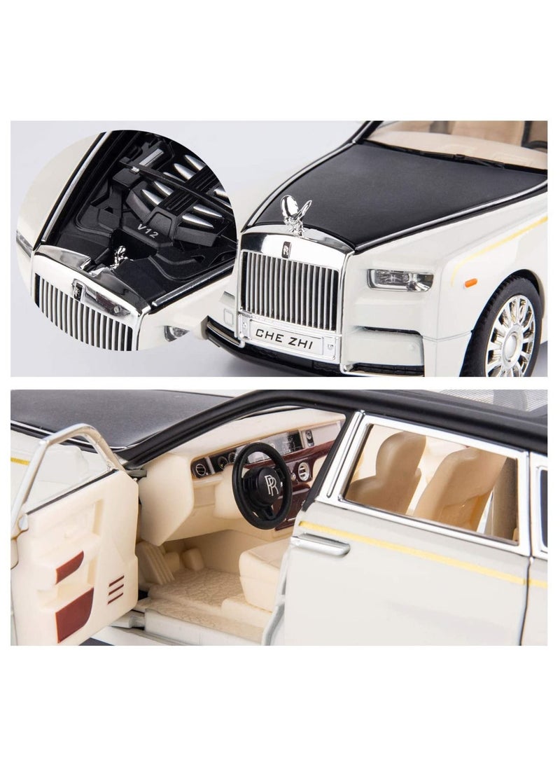 1/24 Rolls-Royce Phantom Model Car,Zinc Alloy Pull Back Toy car with Sound and Light for Kids Boy Girl Gift