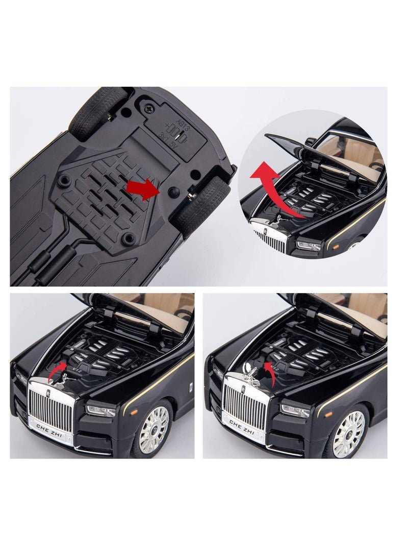 1/24 Rolls-Royce Phantom Model Car,Zinc Alloy Pull Back Toy car with Sound and Light for Kids Boy Girl Gift