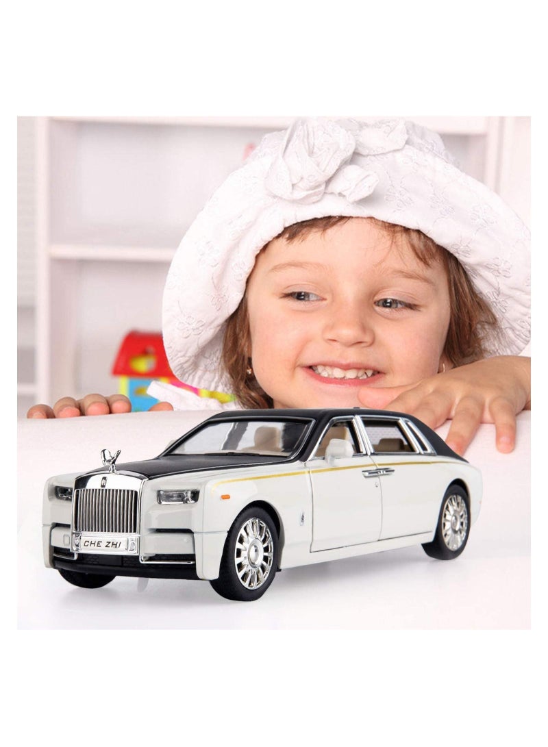 1/24 Rolls-Royce Phantom Model Car,Zinc Alloy Pull Back Toy car with Sound and Light for Kids Boy Girl Gift