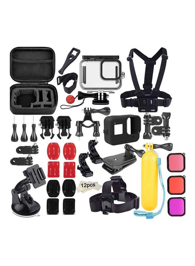 50-In-1 Accessories Compatible For Gopro Hero 9 Travel kit With Carry Case Black