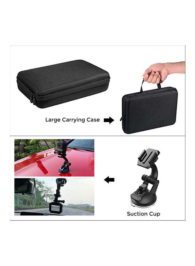 50-In-1 Accessories Compatible For Gopro Hero 9 Travel kit With Carry Case Black