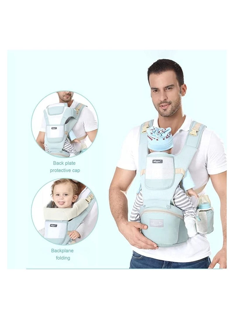 Baby Carrier With 3 Modes Switching,Convenient, Breathable, Easy-to-use Baby Carrier With Storage Function (light green)