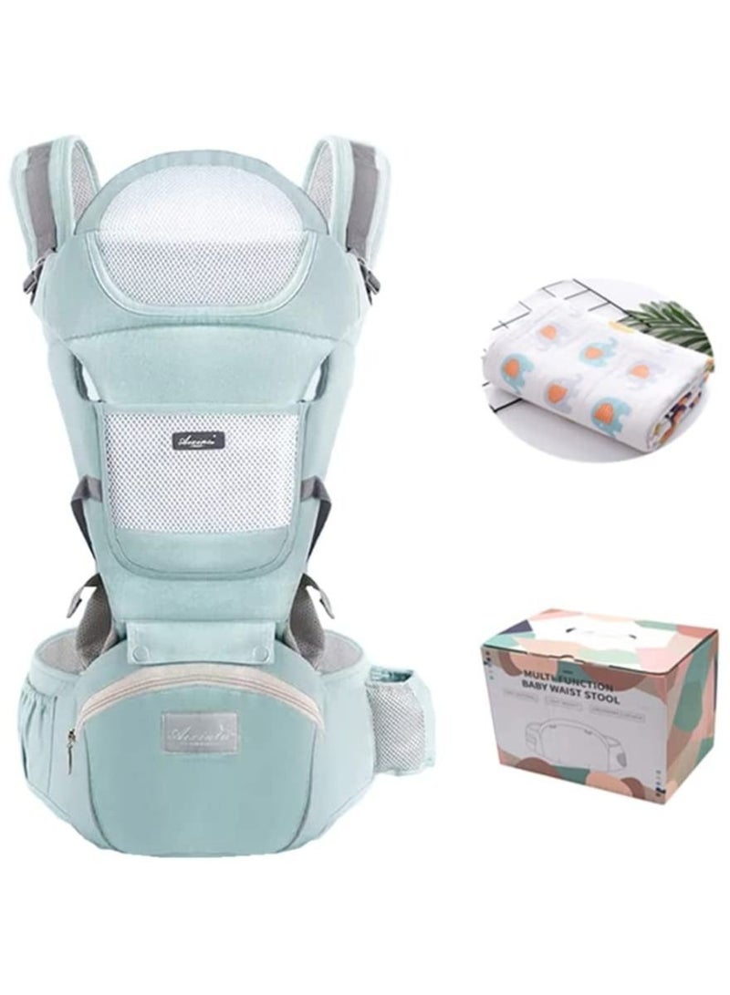 Baby Carrier With 3 Modes Switching,Convenient, Breathable, Easy-to-use Baby Carrier With Storage Function (light green)