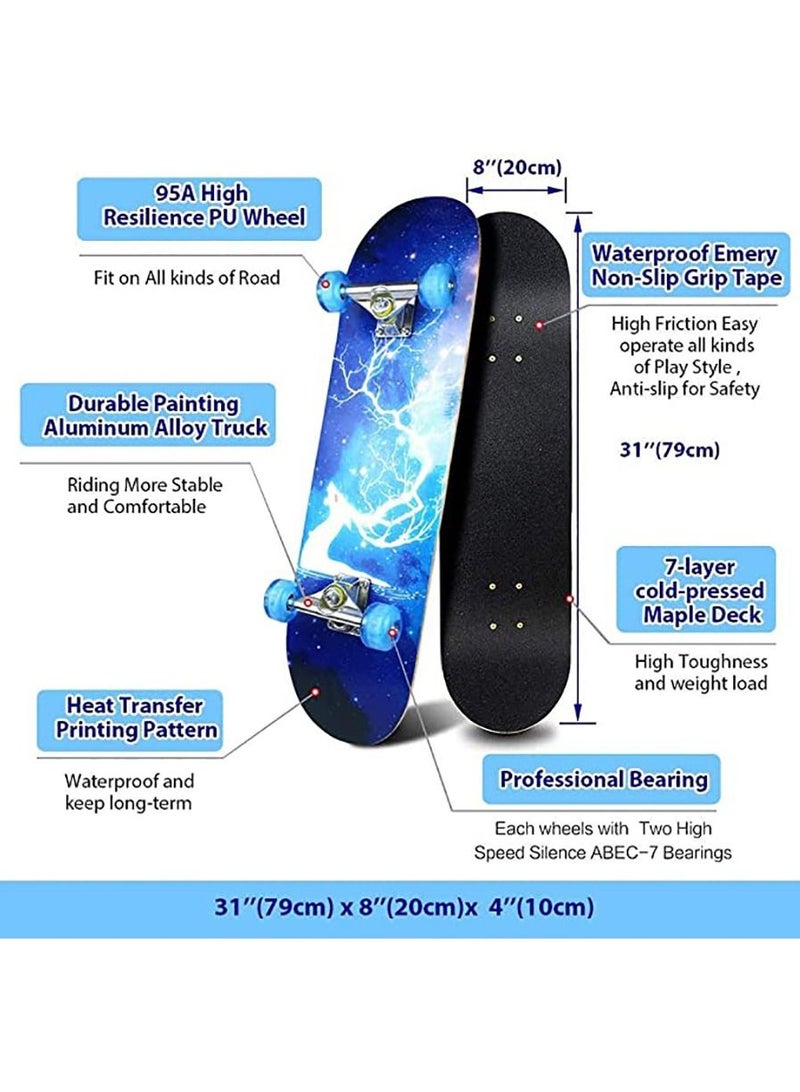 Standard Skateboards With Colorful Flashing Wheels For Beginners