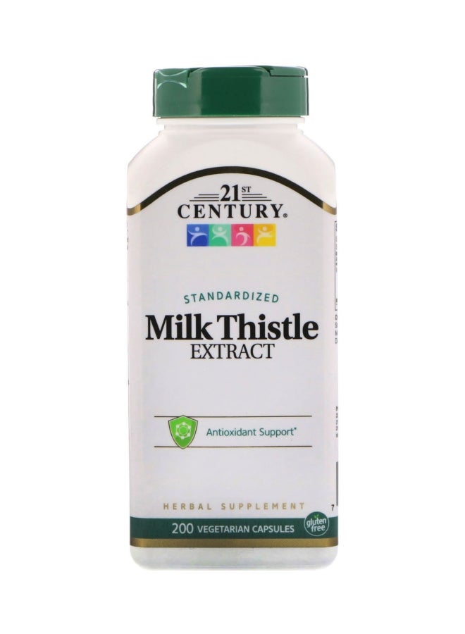 Milk Thistle Extract Herbal Supplement - 200 Vegetarian Capsules