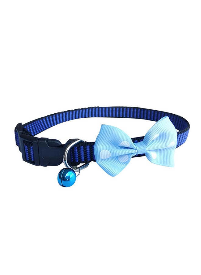 Dog Collar Adjustable Puppy Necklace With Bell Blue