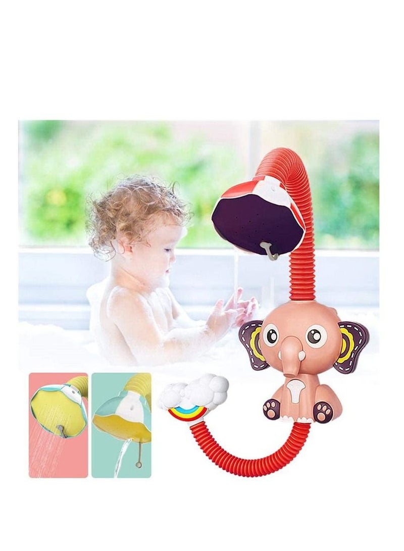 COOLBABY Boy Children Bath Toys Bathroom Splash Toys Elephant Shower Head Red
