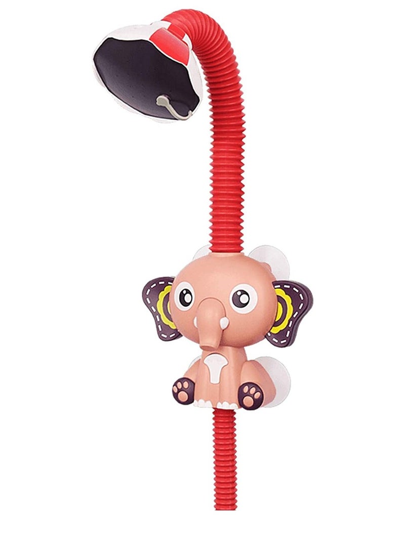 COOLBABY Boy Children Bath Toys Bathroom Splash Toys Elephant Shower Head Red