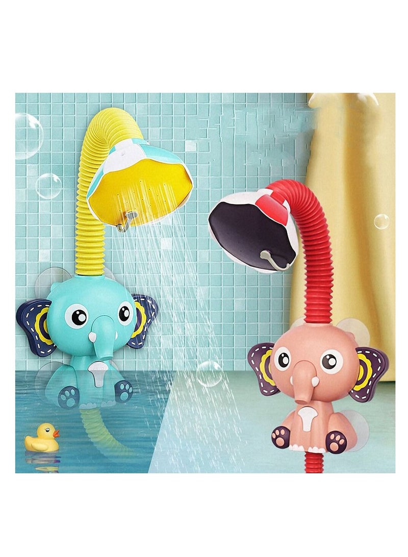COOLBABY Boy Children Bath Toys Bathroom Splash Toys Elephant Shower Head Red