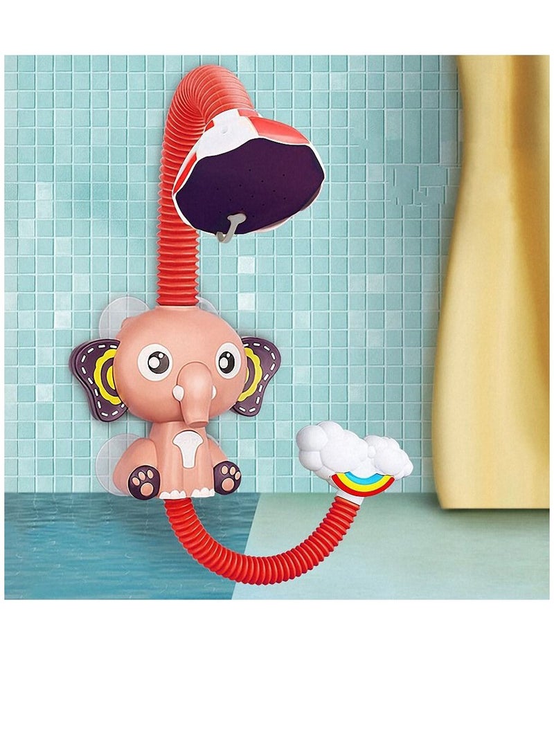 COOLBABY Boy Children Bath Toys Bathroom Splash Toys Elephant Shower Head Red
