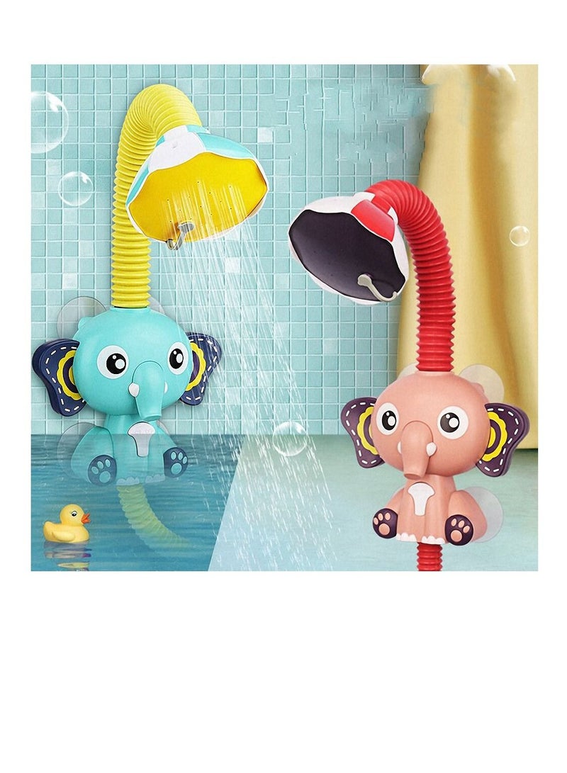 COOLBABY boy children bath toys bathroom water toys elephant shower head mint green