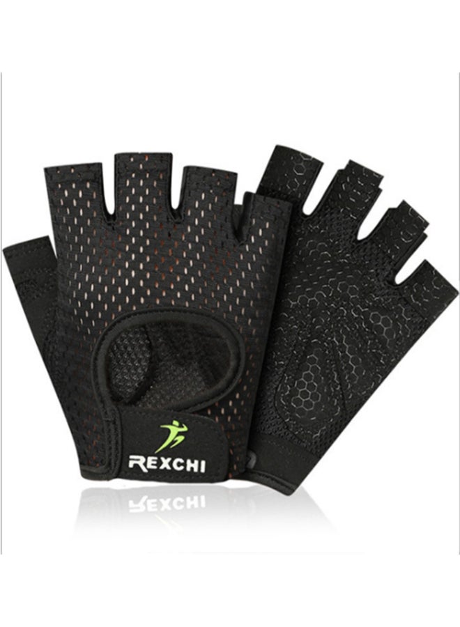 Training Half Finger Wrist Gloves Black