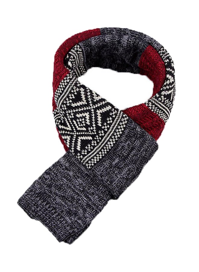 Long Patchwork Scarf Red
