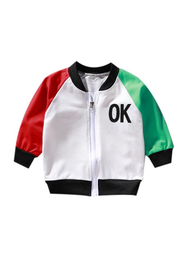 Colourblock Jacket White/Black/Green